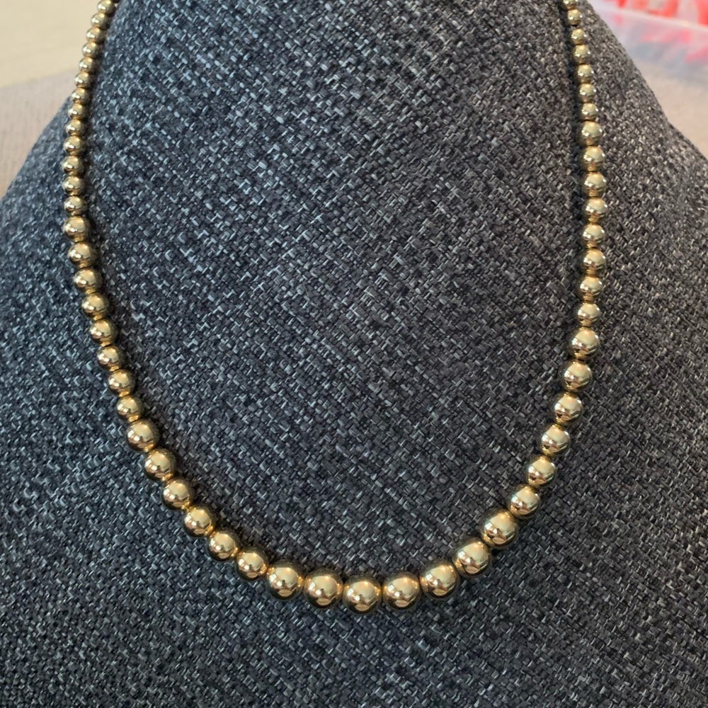 Vintage Napier gold tone metal ball necklace